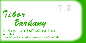 tibor barkany business card